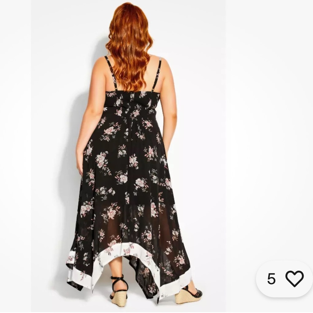 NEW City Chic Maxi splice Floral Black and White Dress size L/20